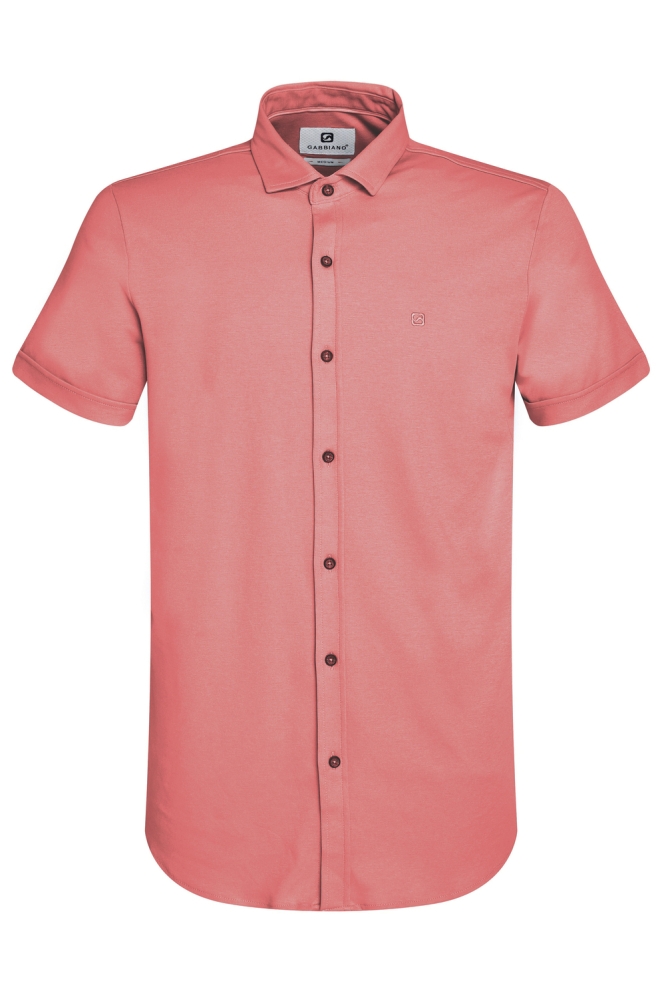 JERSEY KORTE MOUWEN OVERHEMD 335934 SUNSET RED